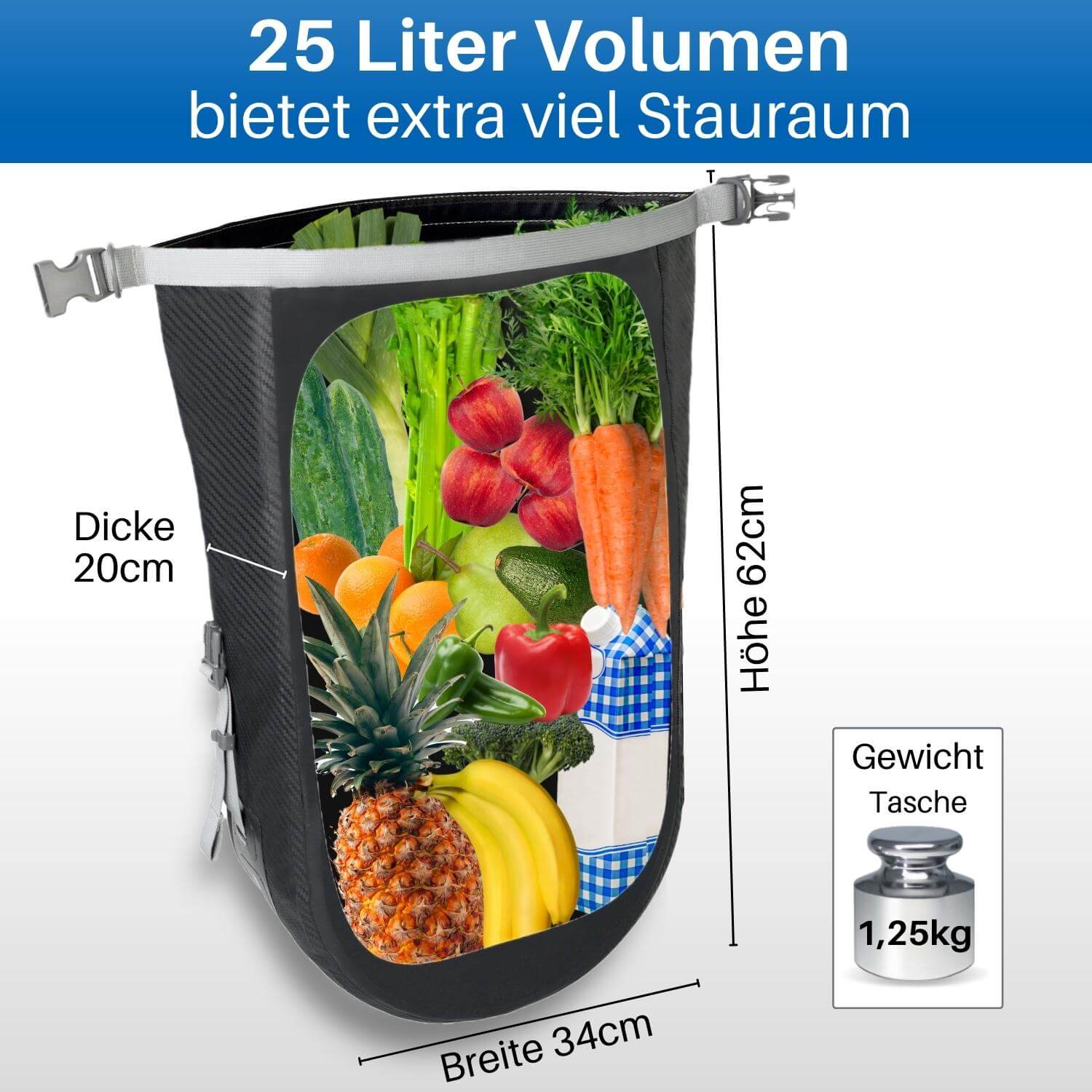Fahrrad Hinterradtasche wasserdicht 25L - Image 4