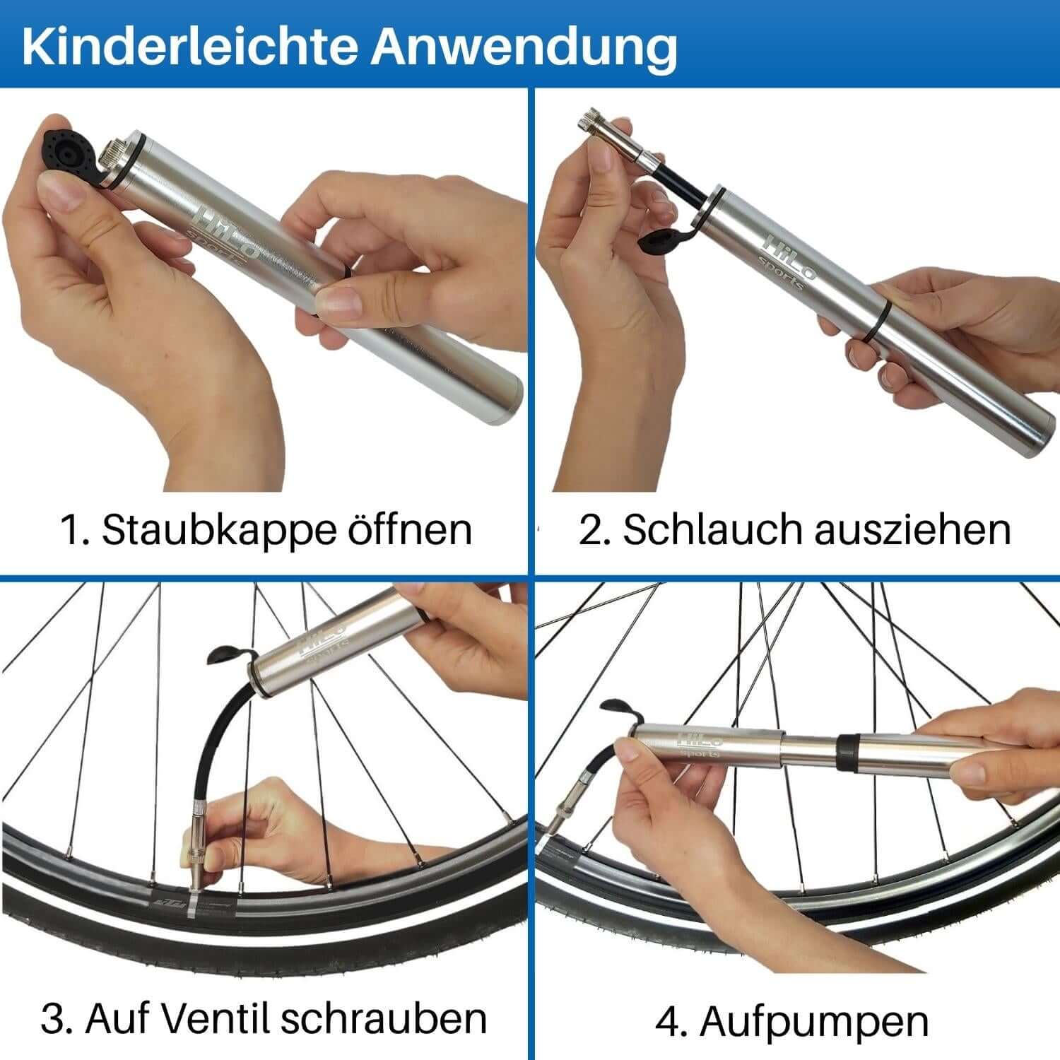 Fahrrad Minipumpe mit Schlauch, Comfort - Image 7