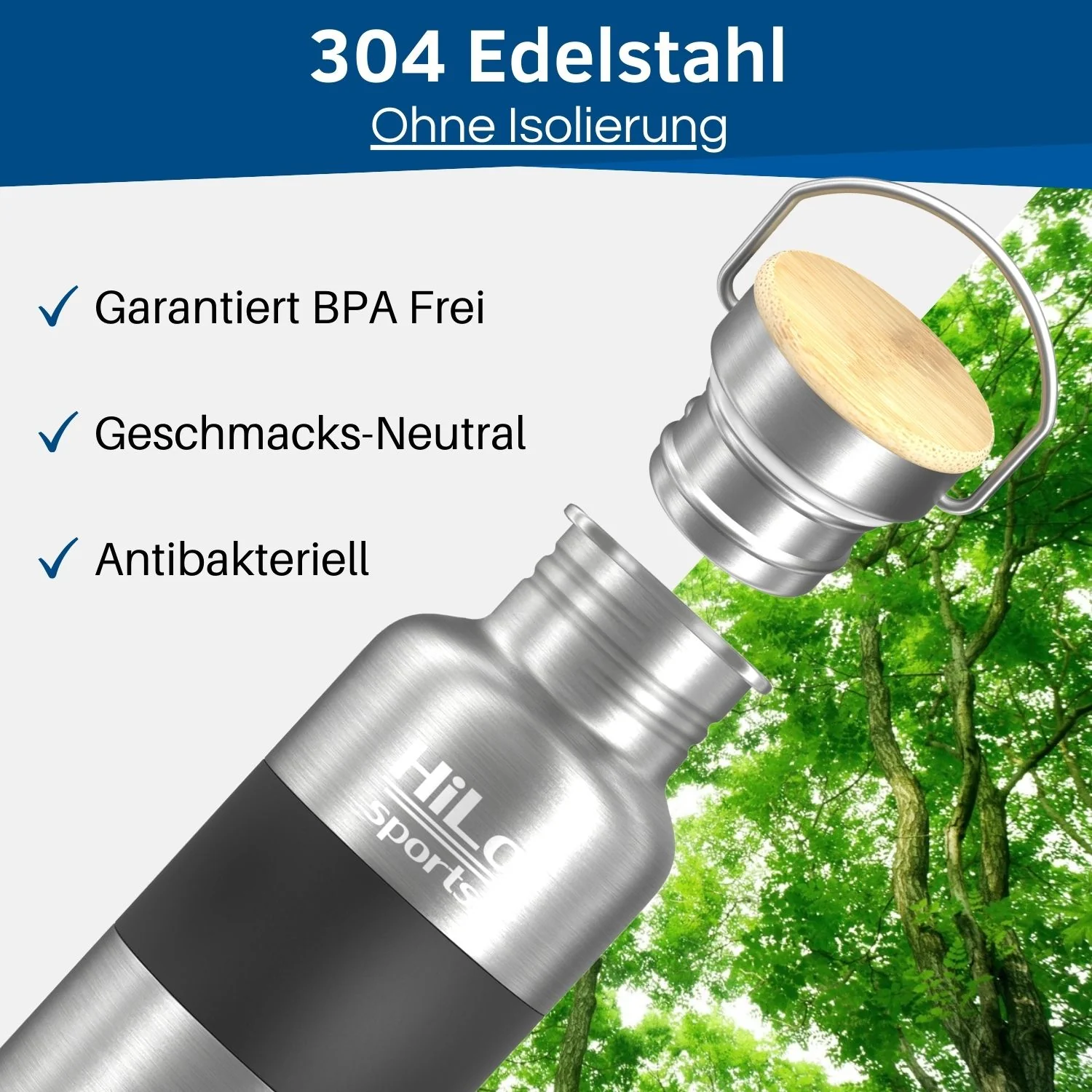 Fahrrad Trinkflasche Edelstahl, 750ml - Image 4