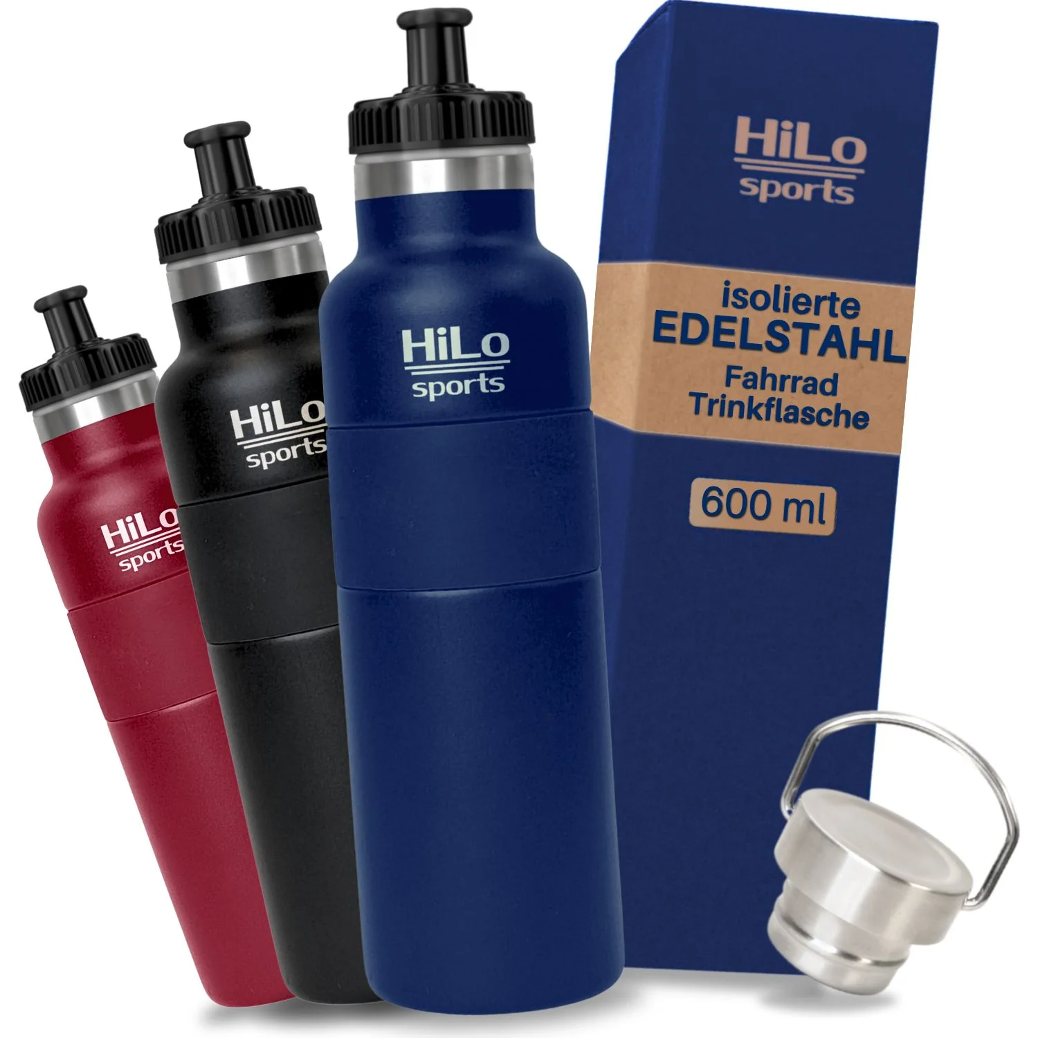 Isolierte Fahrrad Trinkflasche Edelstahl, beschichtet, 600ml - Image 8
