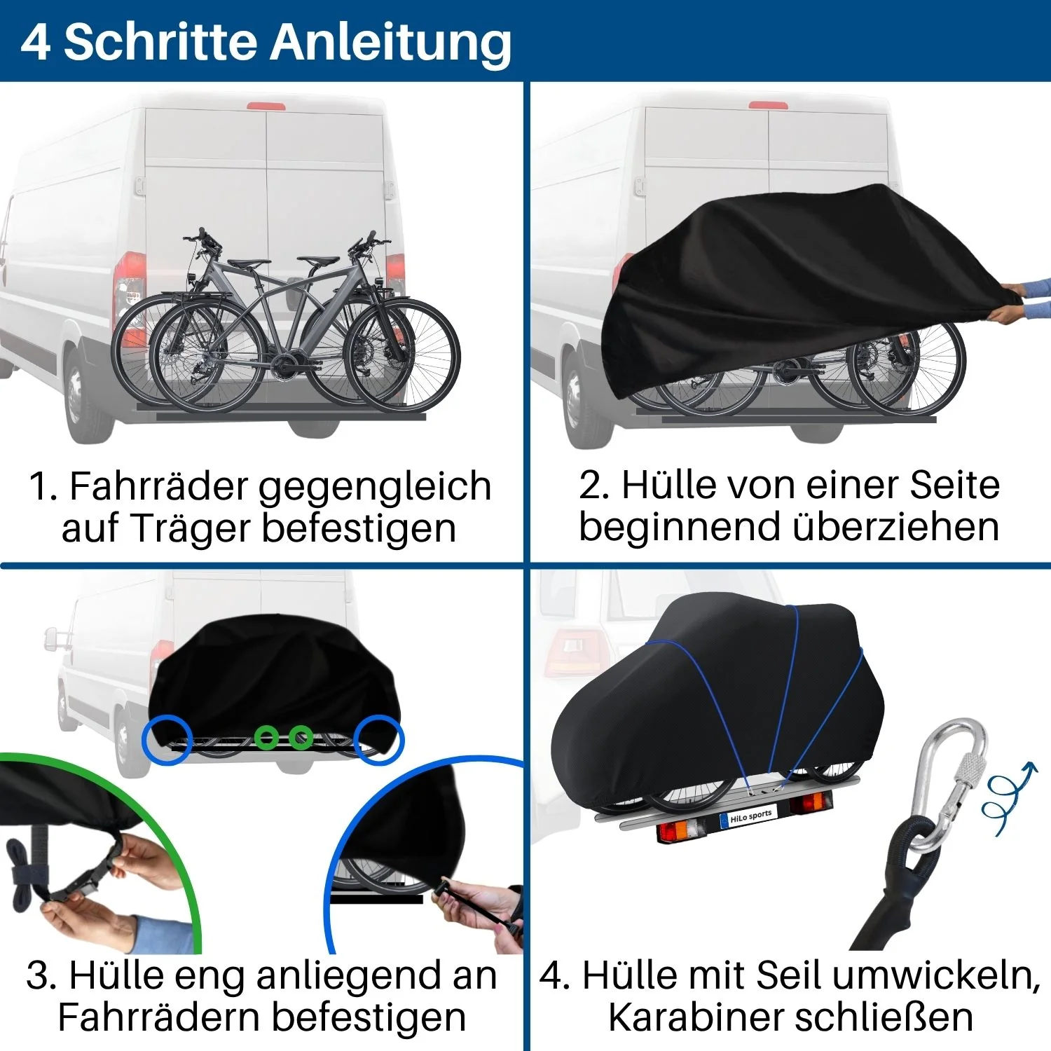 Heckträger Fahrradschutzhülle für 2 E-Bikes - Image 7
