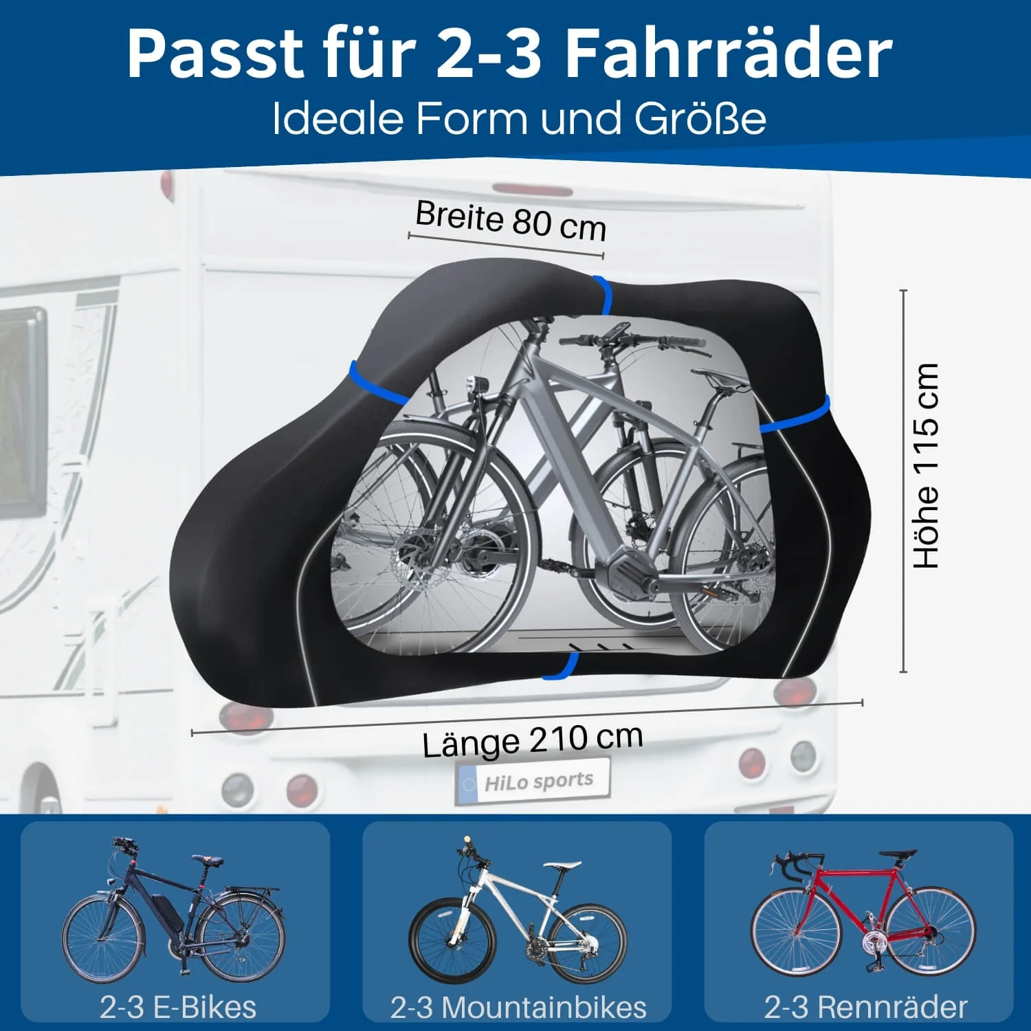 Wohnmobil Fahrradschutzhülle für 2-3 E-Bikes - Image 3